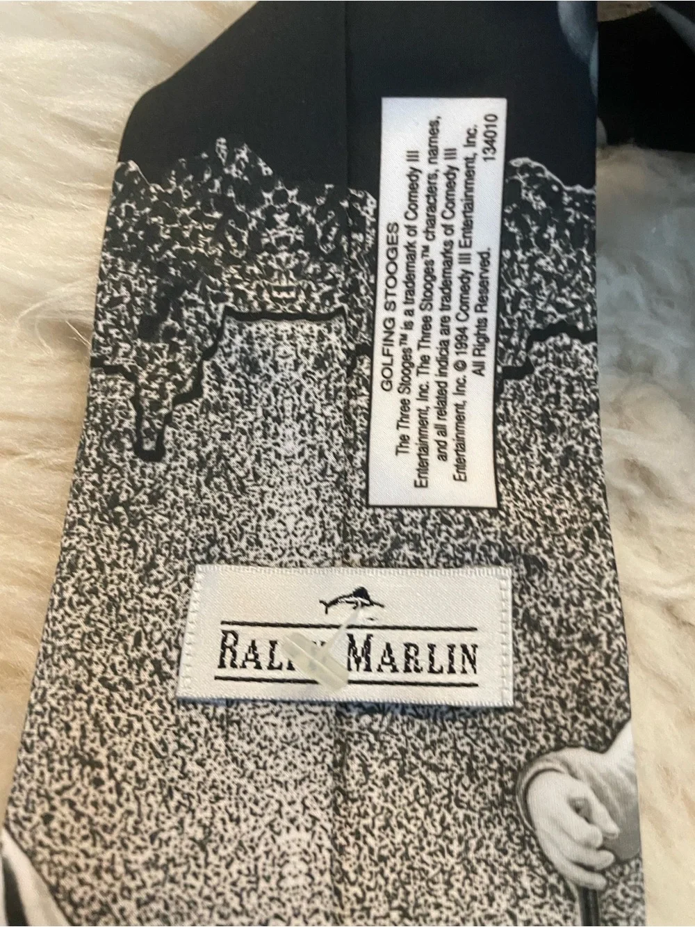 Vintage Ralph Marlin Three Stooges “Golfing Stooges” Tie